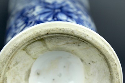 Lot 2037 - A Chinese blue and white tall beaker vase,...