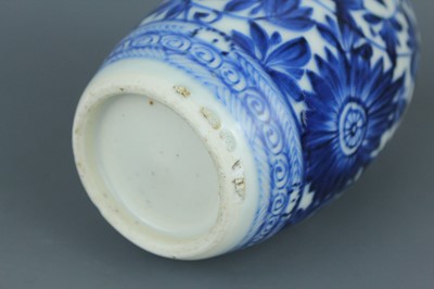 Lot 2034 - A Chinese blue and white ‘spirit’ bottle, Qing...