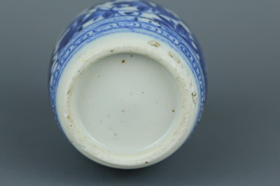 Lot 2034 - A Chinese blue and white ‘spirit’ bottle, Qing...
