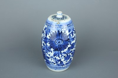 Lot 2034 - A Chinese blue and white ‘spirit’ bottle, Qing...