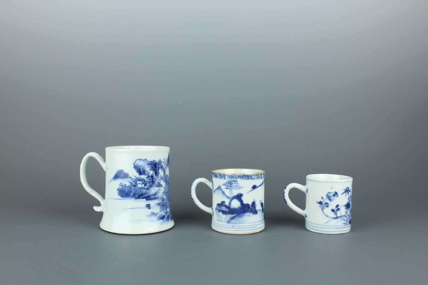 Lot 2042 - A group of three Chinese blue and white...