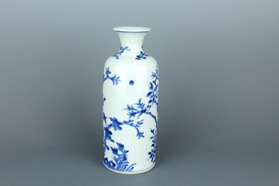Lot 2038 - A small Chinese blue and white sleeve vase,...