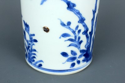 Lot 2038 - A small Chinese blue and white sleeve vase,...