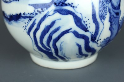Lot 2027 - A Chinese blue and white “ox” bottle vase,...