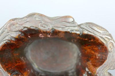 Lot 2087 - A Chinese wood-carved landscape brush pot,...