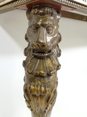 Lot 1417 - A Louis XV style giltwood console table,...