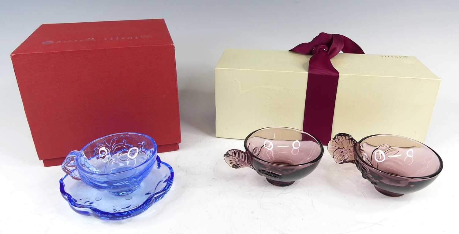 Lot 72 - Tittot Glass - a blue tinted moulded glass...