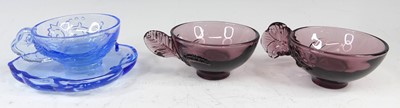 Lot 72 - Tittot Glass - a blue tinted moulded glass...