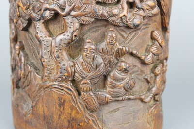 Lot 2086 - A Chinese bamboo carved ‘figures and...
