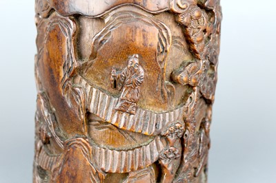 Lot 2086 - A Chinese bamboo carved ‘figures and...