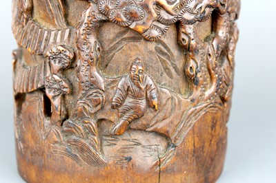 Lot 2086 - A Chinese bamboo carved ‘figures and...