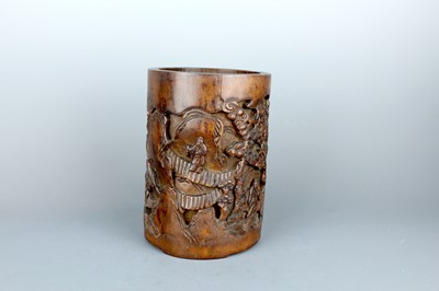 Lot 2086 - A Chinese bamboo carved ‘figures and...