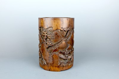 Lot 2086 - A Chinese bamboo carved ‘figures and...