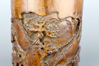 Lot 2086 - A Chinese bamboo carved ‘figures and...