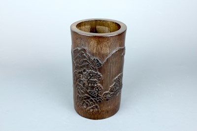 Lot 2089 - Two Chinese bamboo carved brush pots, 19th and...
