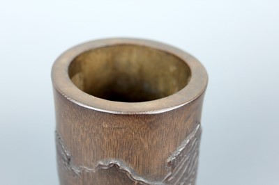 Lot 2089 - Two Chinese bamboo carved brush pots, 19th and...