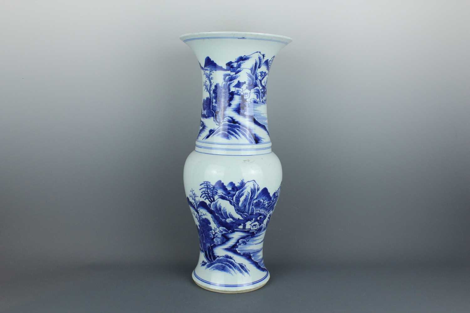 Lot 2029 - A Chinese blue and white yen yen vase with...