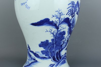 Lot 2029 - A Chinese blue and white yen yen vase with...