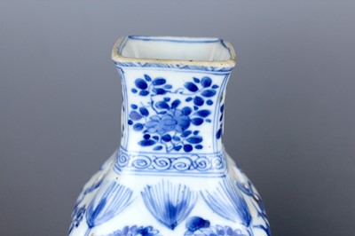 Lot 2040 - A pair of Chinese blue and white square vases,...