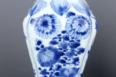 Lot 2040 - A pair of Chinese blue and white square vases,...