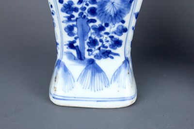 Lot 2040 - A pair of Chinese blue and white square vases,...