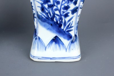 Lot 2040 - A pair of Chinese blue and white square vases,...