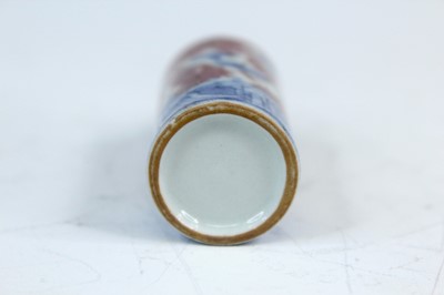 Lot 2003 - Two Chinese underglaze blue and red snuff...
