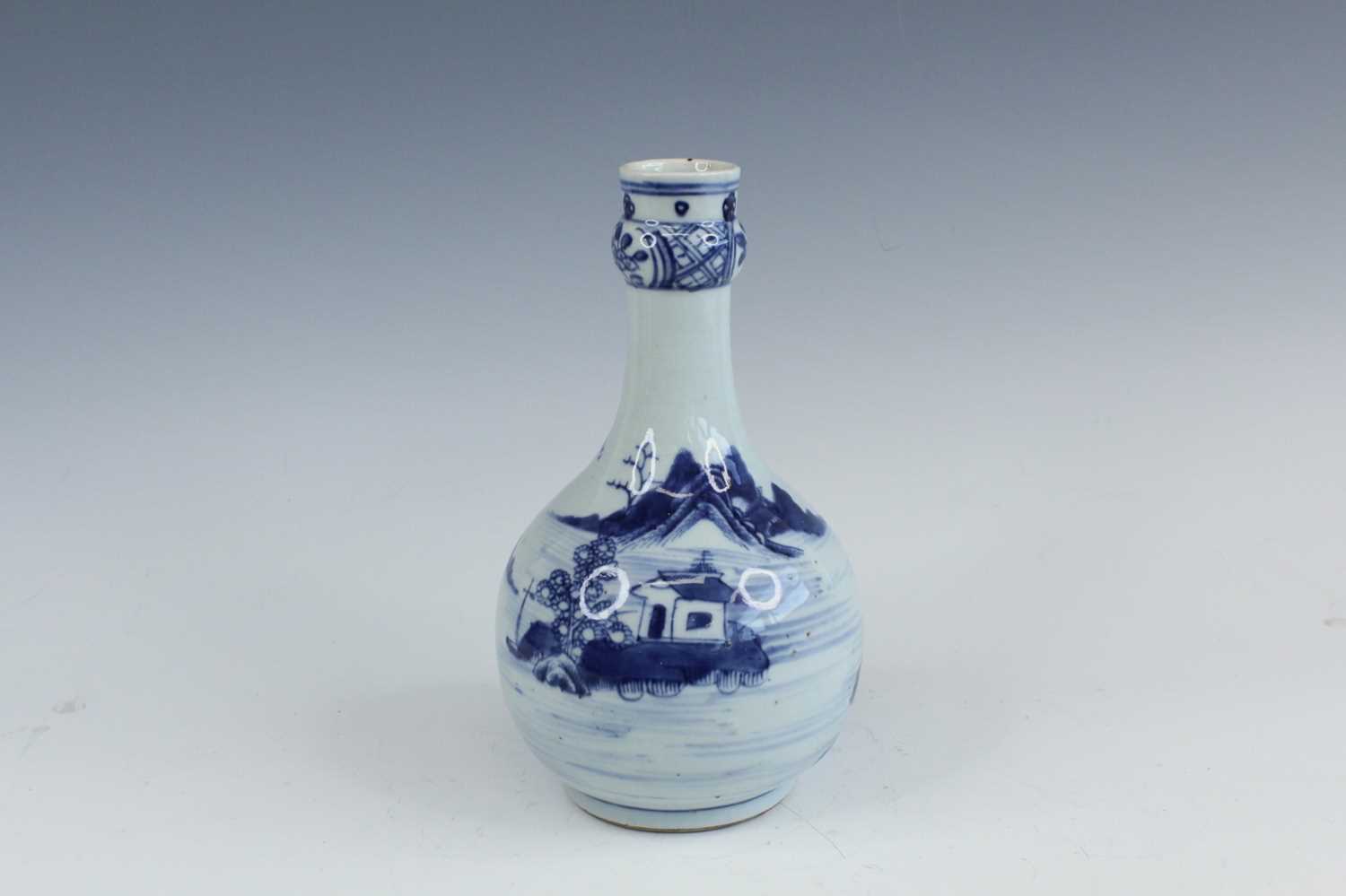 Lot 2031 - A Chinese blue and white garlic-mouth bottle...