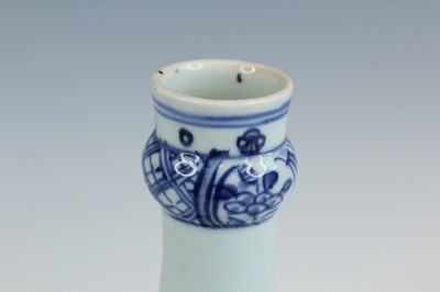 Lot 2031 - A Chinese blue and white garlic-mouth bottle...
