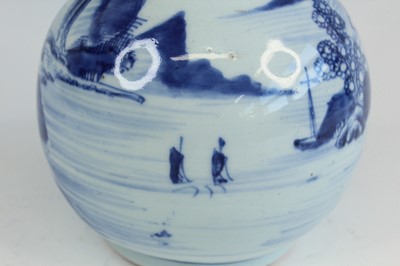 Lot 2031 - A Chinese blue and white garlic-mouth bottle...