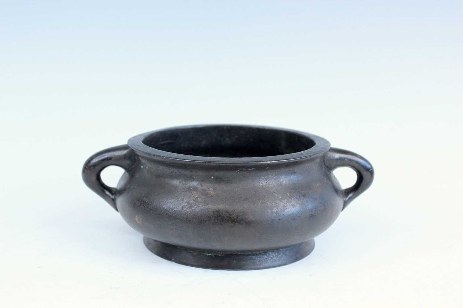 Lot 2068 - A Chinese bronze censer, Qing Dynasty, with...
