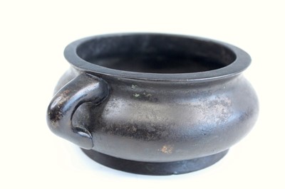 Lot 2068 - A Chinese bronze censer, Qing Dynasty, with...