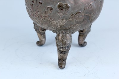 Lot 2070 - A Chinese white metal/bronze multilayered...