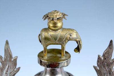 Lot 2070 - A Chinese white metal/bronze multilayered...