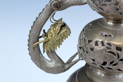 Lot 2070 - A Chinese white metal/bronze multilayered...