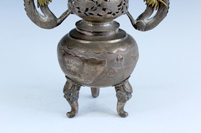 Lot 2070 - A Chinese white metal/bronze multilayered...