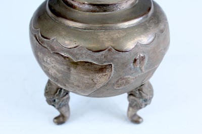Lot 2070 - A Chinese white metal/bronze multilayered...