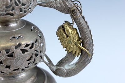 Lot 2070 - A Chinese white metal/bronze multilayered...