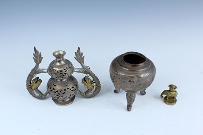 Lot 2070 - A Chinese white metal/bronze multilayered...