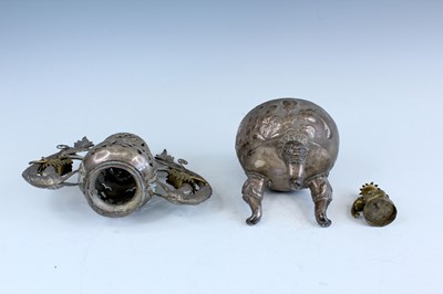 Lot 2070 - A Chinese white metal/bronze multilayered...