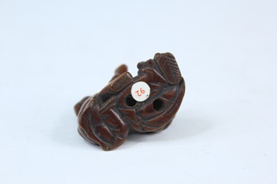 Lot 2233 - Six Japanese wood netsuke of seated figures,...