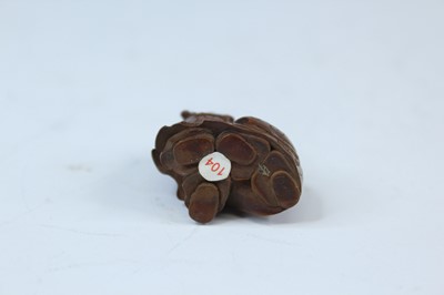 Lot 2233 - Six Japanese wood netsuke of seated figures,...