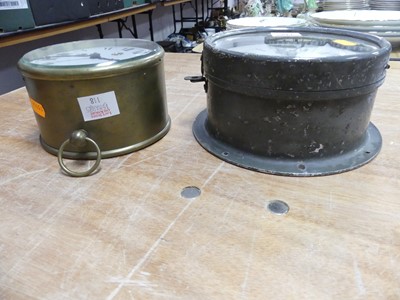 Lot 118 - A metal ship's clock by Kelvin & Hughes...
