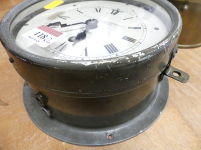 Lot 118 - A metal ship's clock by Kelvin & Hughes...