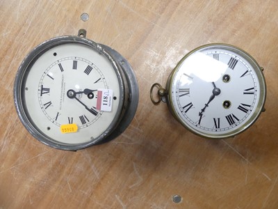 Lot 118 - A metal ship's clock by Kelvin & Hughes...
