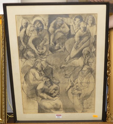 Lot 1017 - John Williams - Figure studies, pencil drawing,...