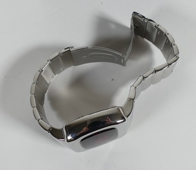 Lot 412 - A Zeon Tech chrome cased digital wristwatch on...
