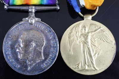 Lot 3344 - A WW I British War and Victory pair, naming GS-...