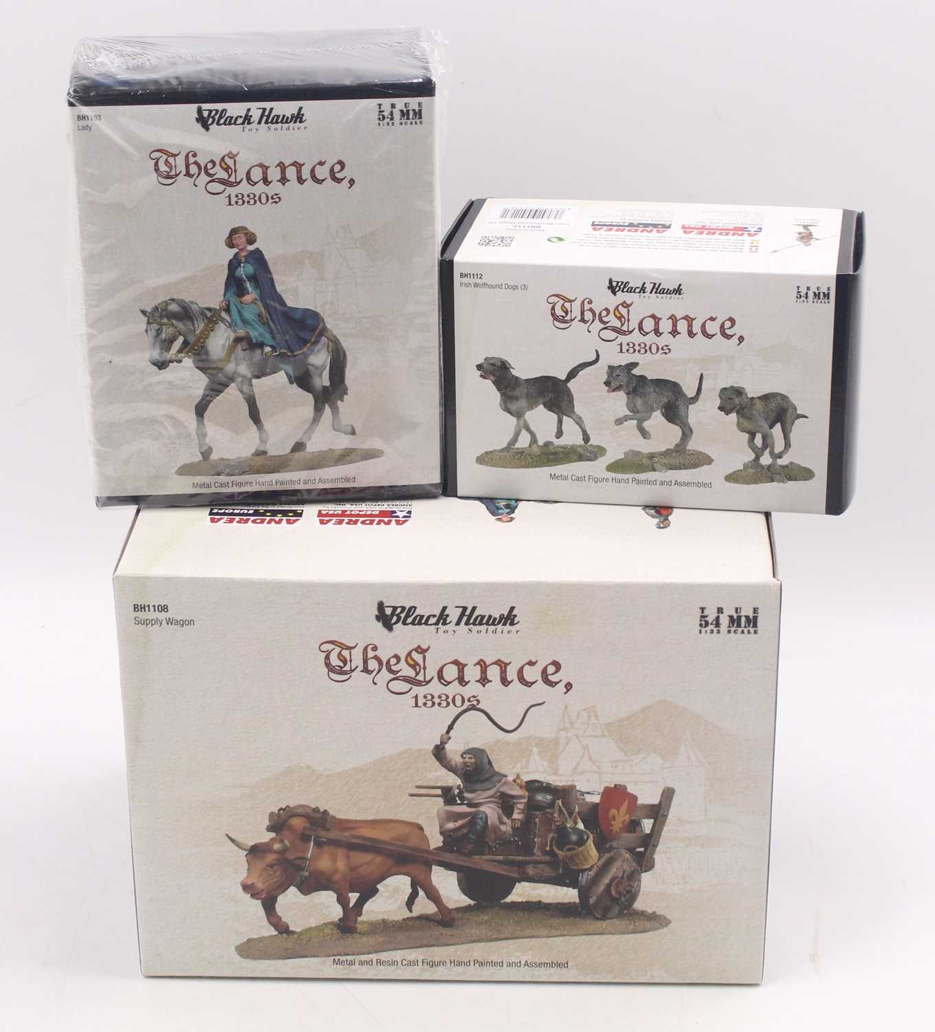 Lot 1920 - Black Hawk 54mm Painted 1330s series group of...