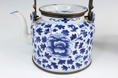 Lot 2026 - Two Chinese blue and white teapots with...